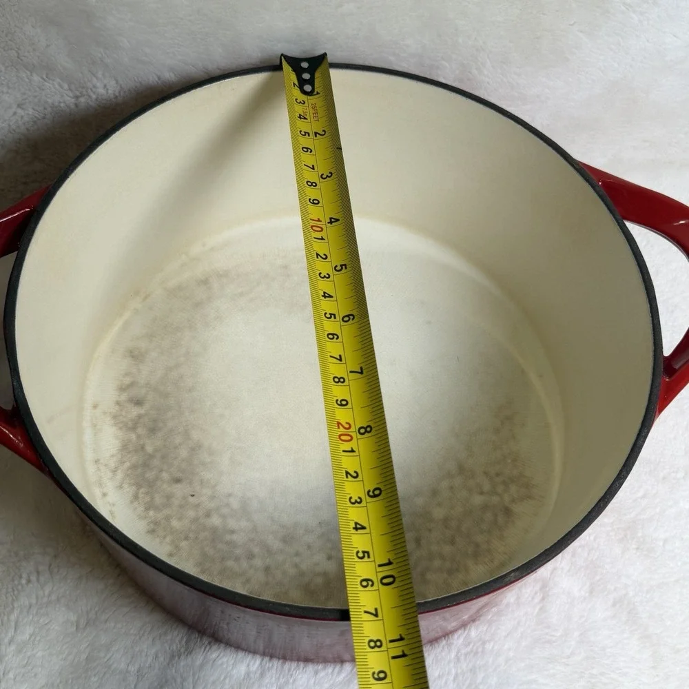 Giada De Laurentiis 6qt Dutch Oven Cast Iron Red Double Handles Pre-Owned